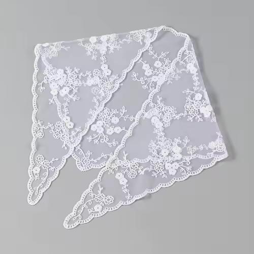 Elegant Lace Scarf Hollow Out Embroidery Foulard Bandana Solid Color Triangular Scarf Thin Vintage HandkerChiefs for Hair Woman - Image 34