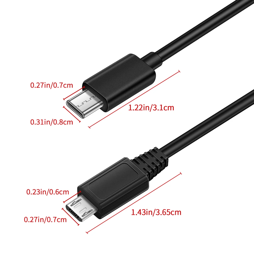Micro 5Pin to Type-C OTG Cable for SONY NEX-3N F3 5T 6L A7 A7II, The Download Cable for Connecting Sony Cameras to Smartphones,