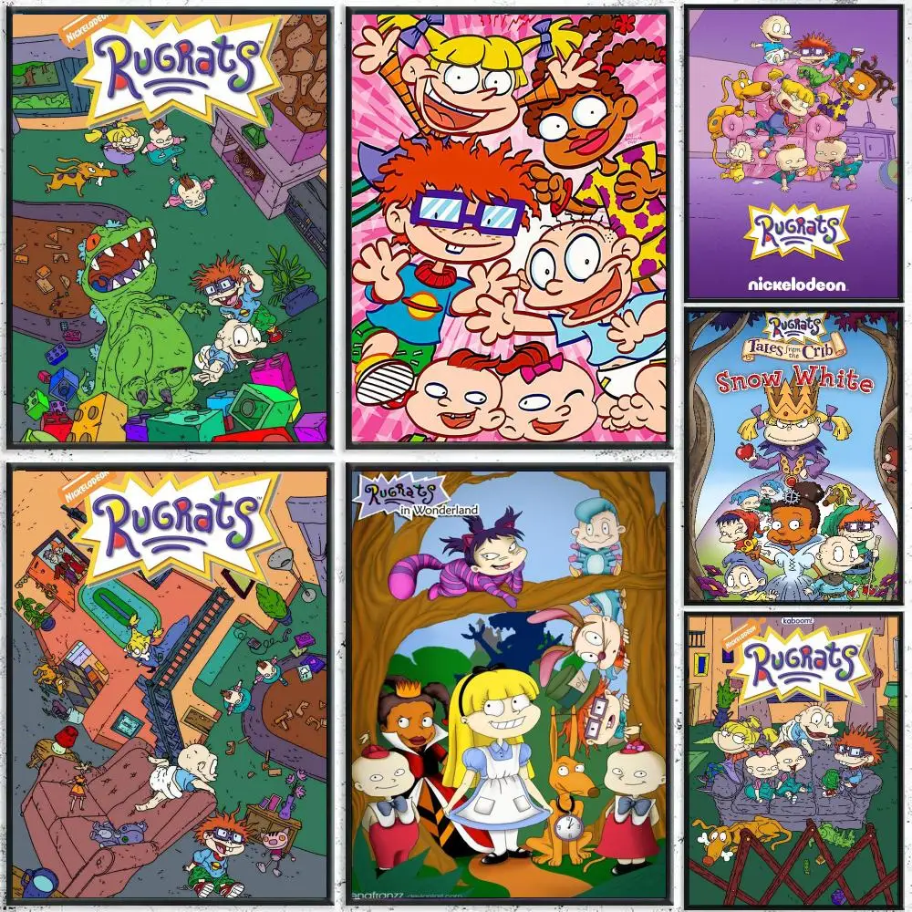 Cartoon R-Rugrats Poster Perfect Sticker Self Adhesive for Office Home Theater Wall Art Decor Fancy Gift