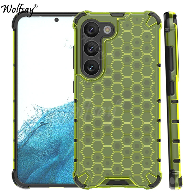 Shockproof Transparent Case For Samsung Galaxy S23 5G Bumper Honeycomb Armor Case For Samsung S23 Case Cover For Samsung S23 5G