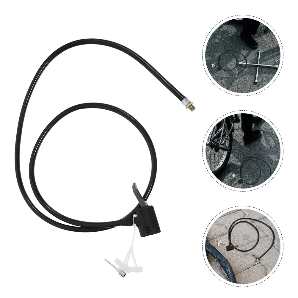 

Tire Inflator Hose Air Compressor Accessory Sturdy Multifunctional Bike Pump Hose Replacement Bicycle Valve Adapter Compact