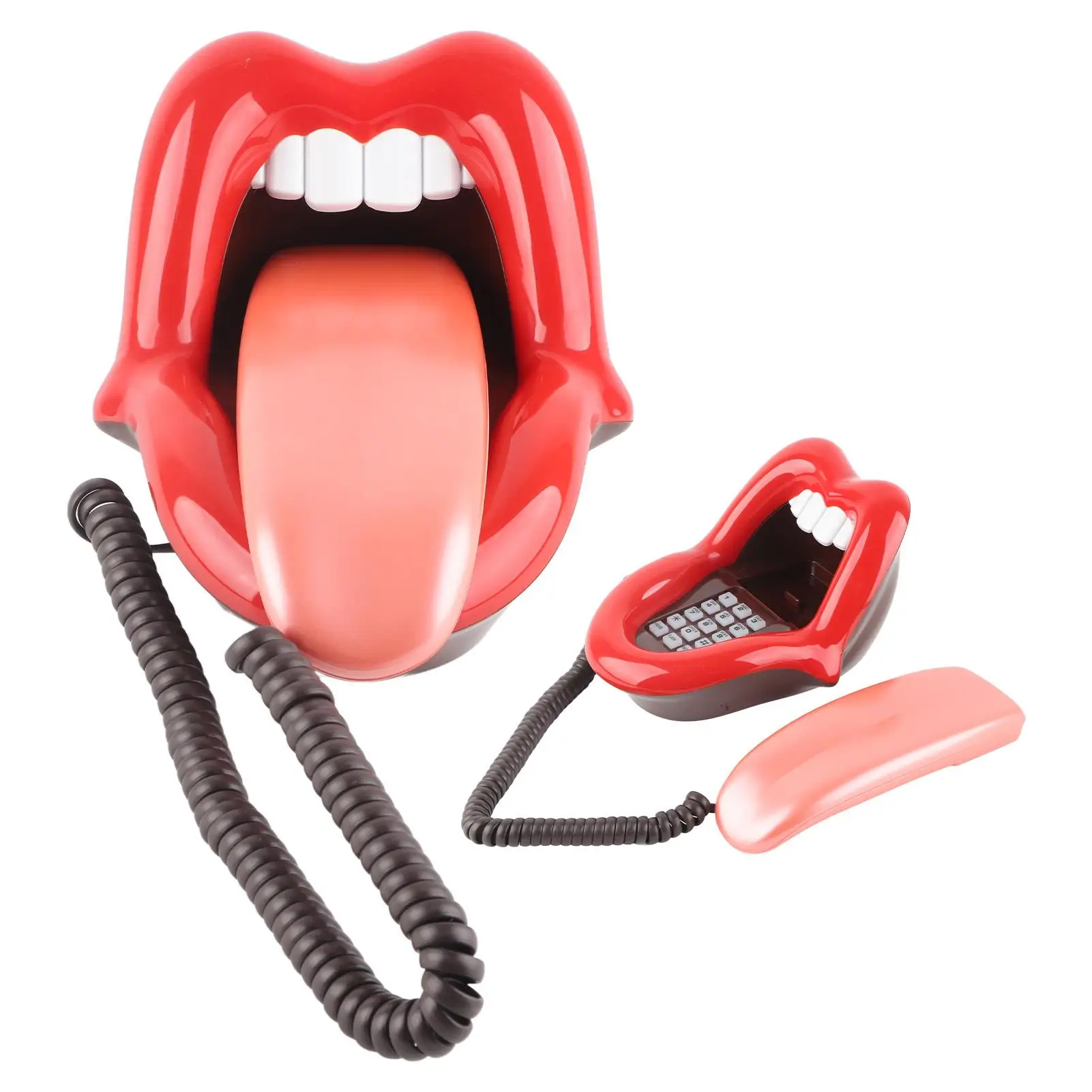 Red Large Tongue Shape Office Desk Phone: Multi-Functional Home Decor