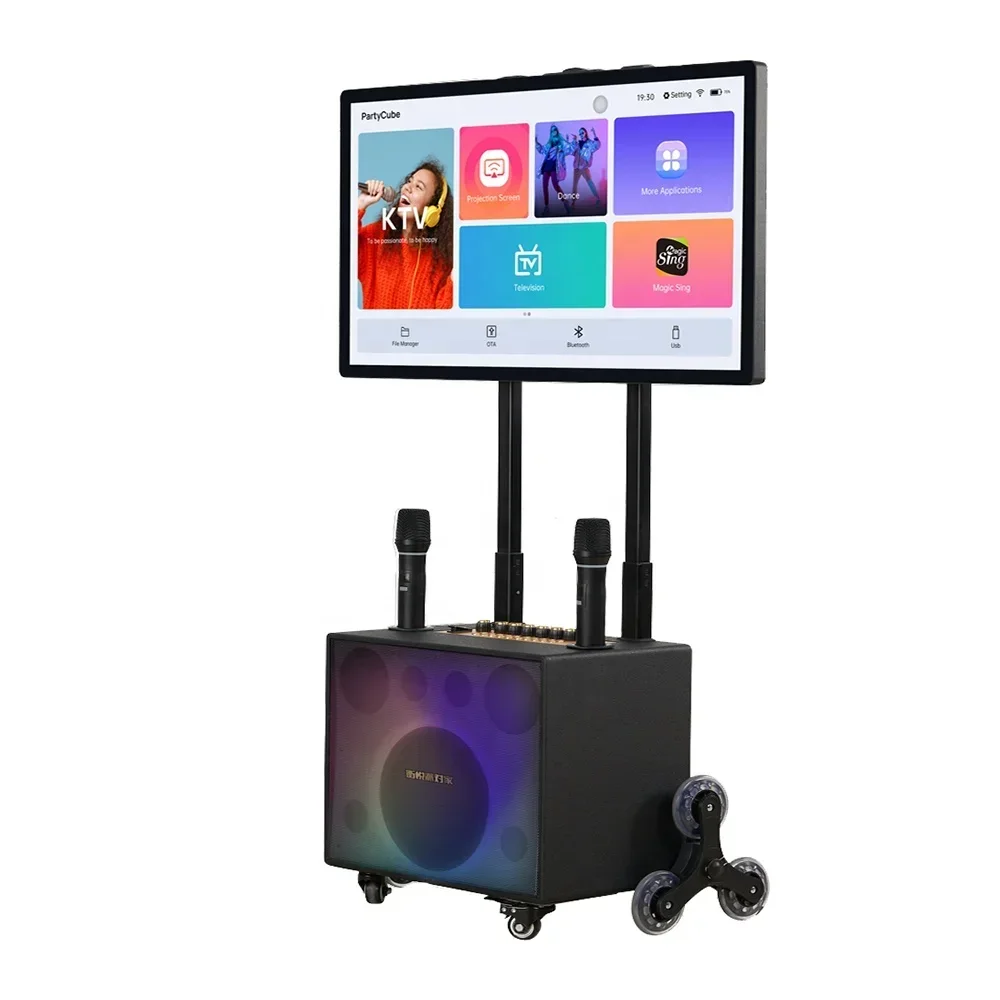 Riotouch Outdoor Speaker Wireless Karaoke Portable Party Speaker With 32 Inch Multi-touch Smart Screen