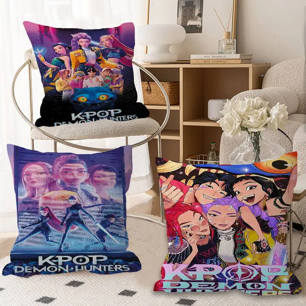 Housse de coussin, taie d'oreiller, coussin décoratif pour canapé, décoration intérieure, motif film, anime, K-Pop, D-demon, H-hunters