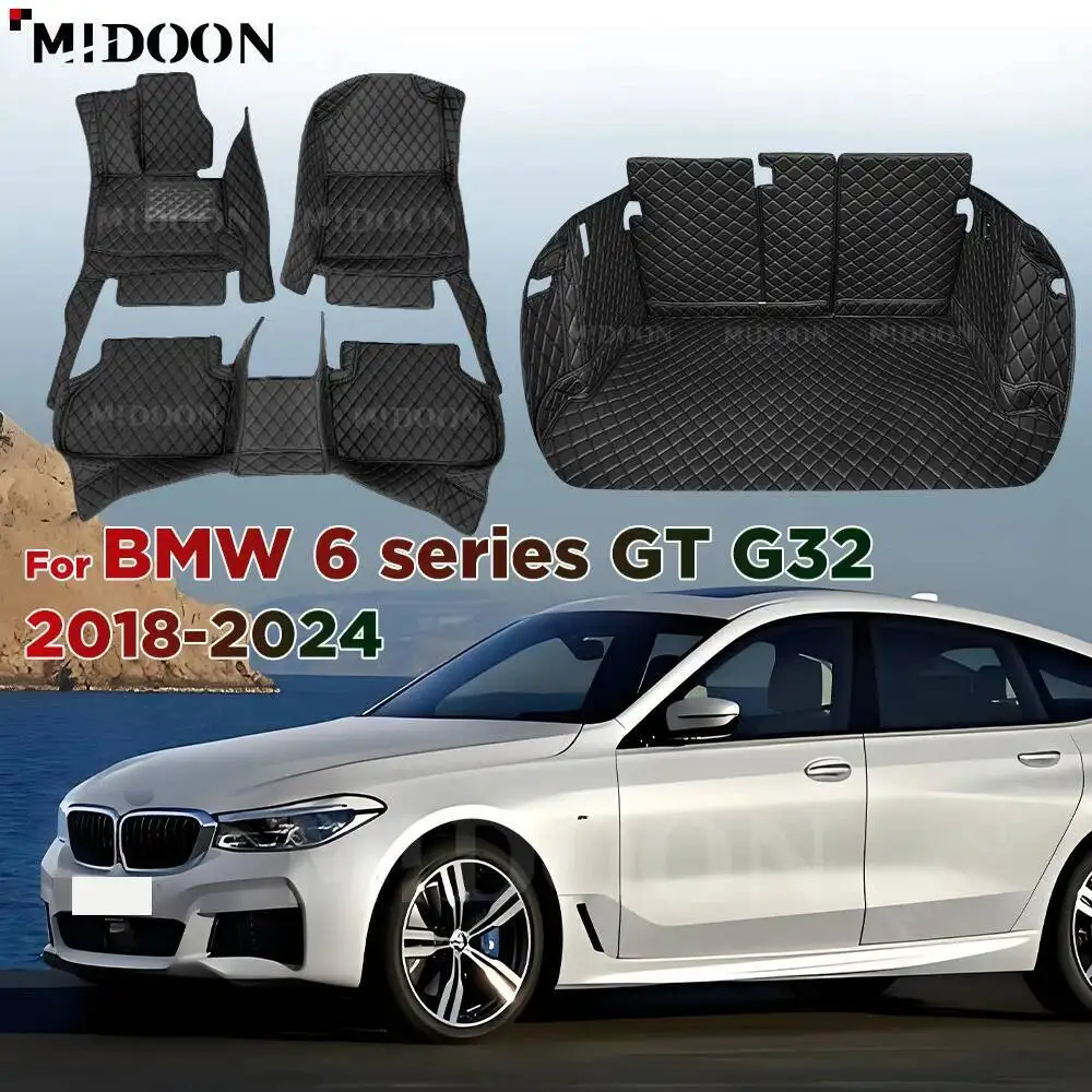 

Автоматический коврик в багажник с полным покрытием для BMW 6 серии GT G32 2018-2024 23 22 20 19 Автомобильный чехол для багажника, защита салона багажника, аксессуары