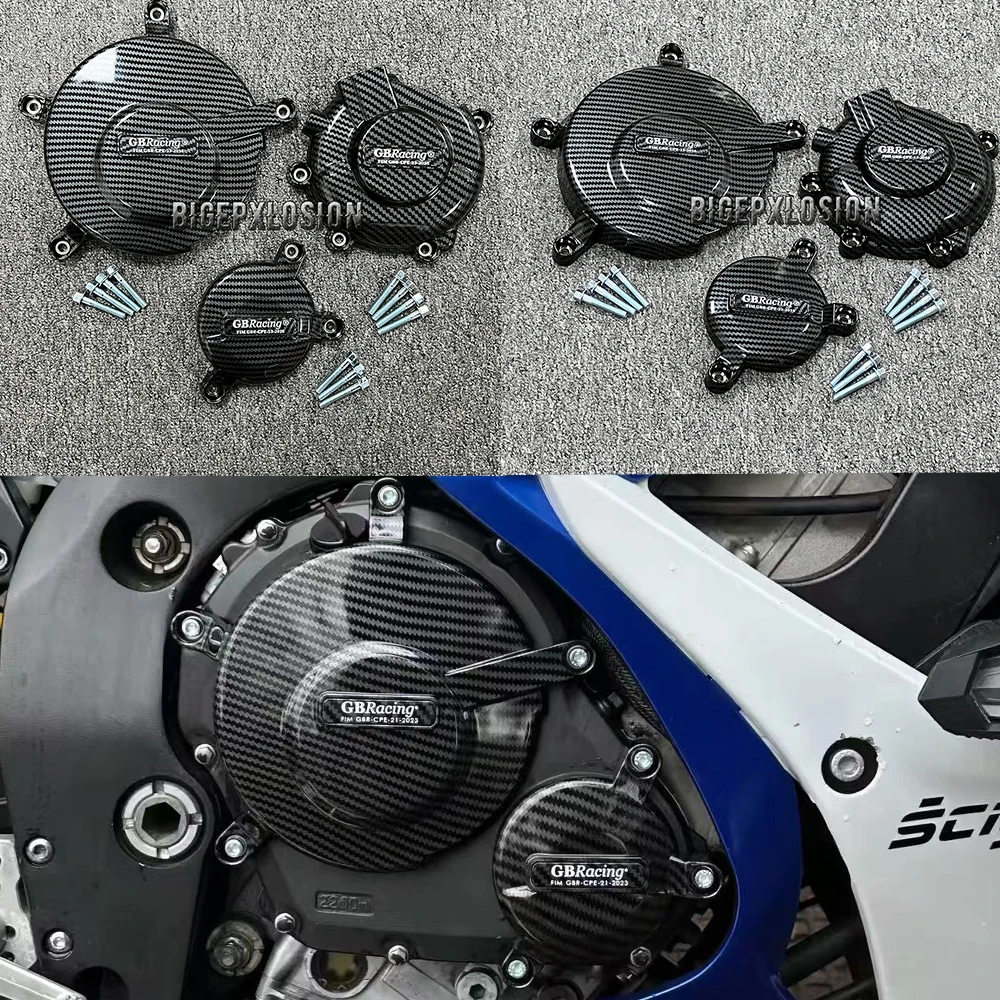 GSX-R600/750 nueva cubierta de protección de motor de motocicletas con textura de fibra de carbono para SUZUKI GSX-R600 y GSX-R750 K6-L9 2006-2019