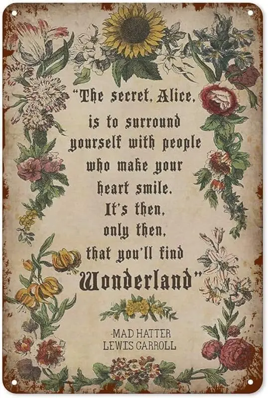 Retro Tin Sign The Secrete Alice Inspirationallewis Carrollbooke Metal Wall Art Poster for Home Dorm Gym Decor Idea Gifts f