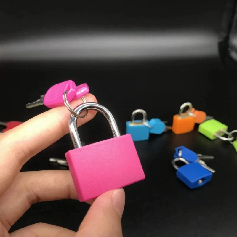 1/6pcs Mini Strong Steel Padlock Coloured Travel Luggage Anti-Theft Locks with 2 Keys for Suitcase Drawer Lock Luggage Case