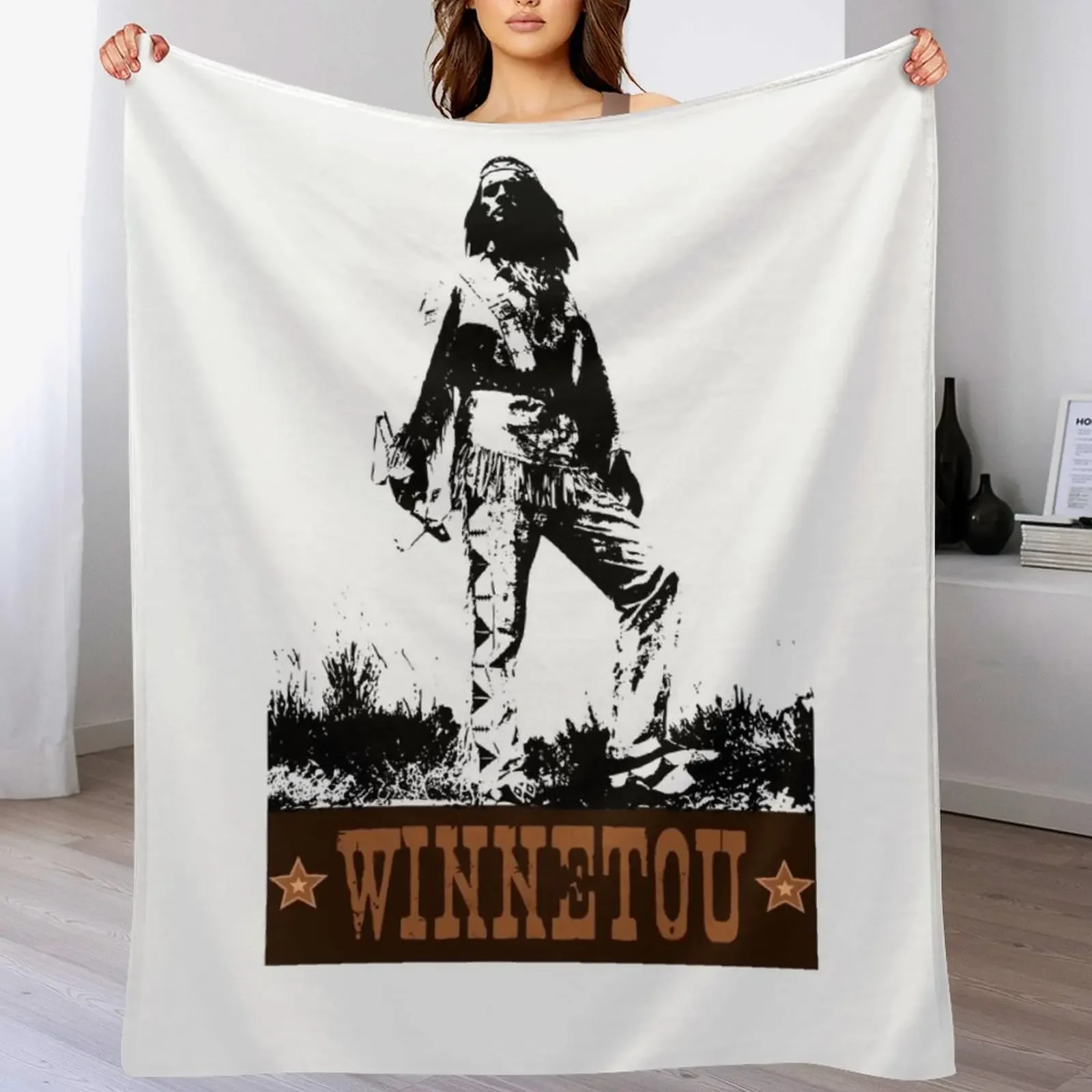 Save Winnetou Indian Chief Apache Gift Idea Birthday Throw Blanket Fade Resistant Durable Throw Blanket