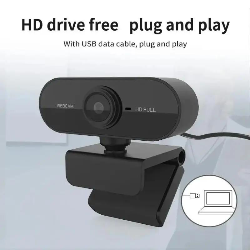 USB Webcam Plug and Play Built-in Mic 360 Rotatable PC Camera for Gaming Live Stream Video Calls