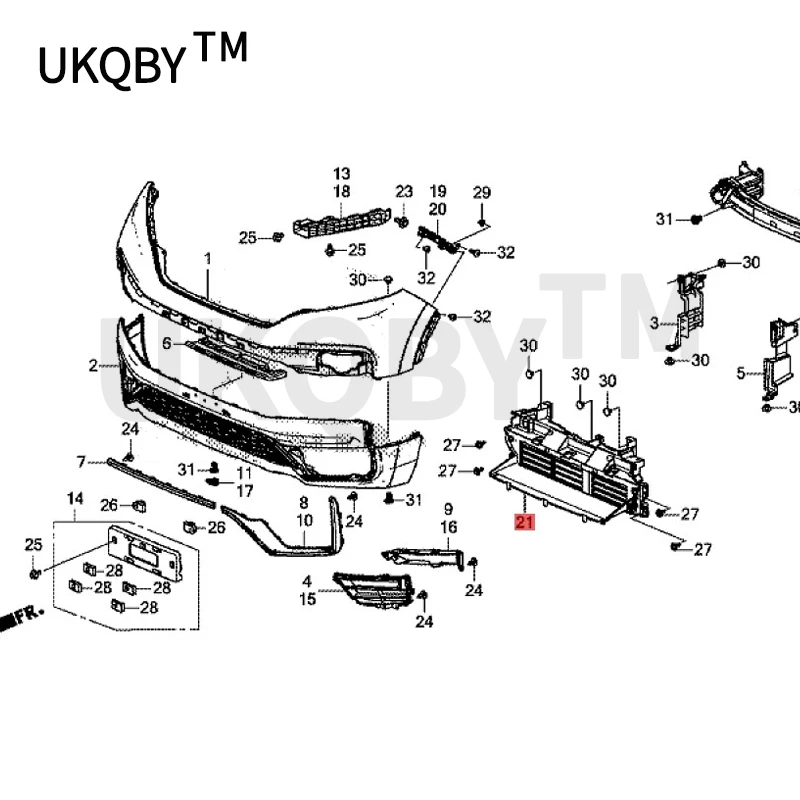 Applicable to 2017 Ho nd a CR -V Water tank cover ventilation network active air intake grille louvers