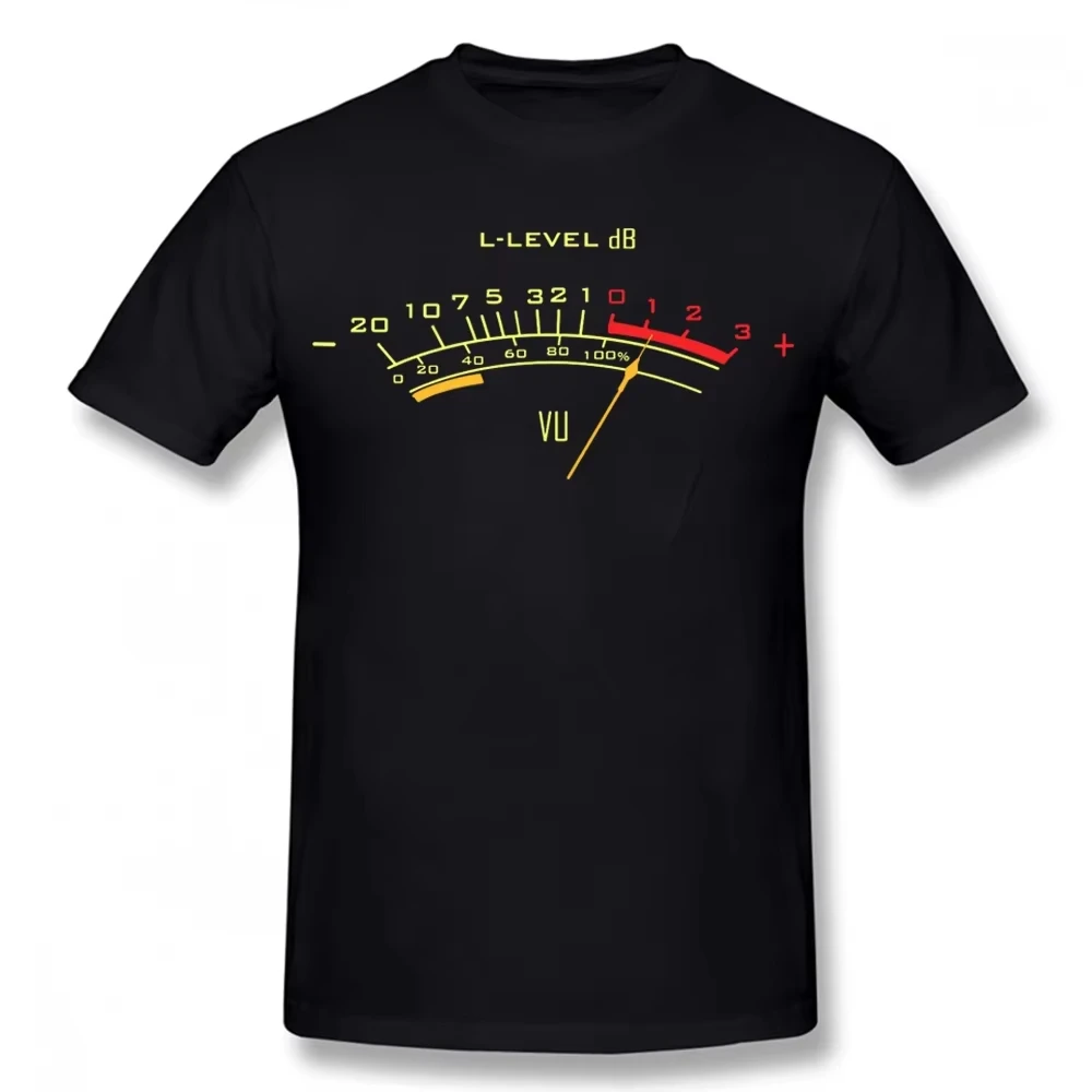 Camiseta gráfica VU Meter, diseño DB de nivel de audio, regalo de productor de música, camiseta de tecnología analógica retro, camisa de ingeniero de audio vintage