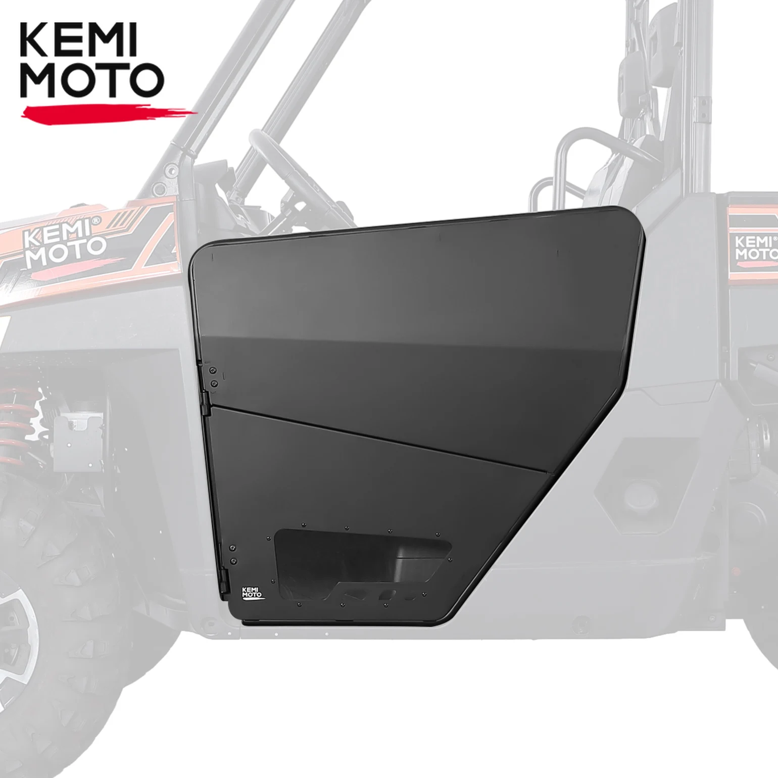 KEMIMOTO-Kit de media puerta UTV, Compatible con Polaris Ranger XP 1000, 2018-2022, 2023, puertas de aluminio, transparente, PC engrosado, ventana