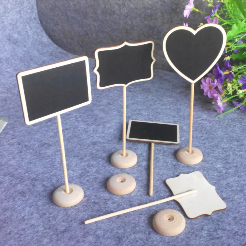 Wedding Blackboard Mini Wooden Chalkboard Message Sign Food Buffet Labels for Wedding Birthday Party Table Decoration Place Card