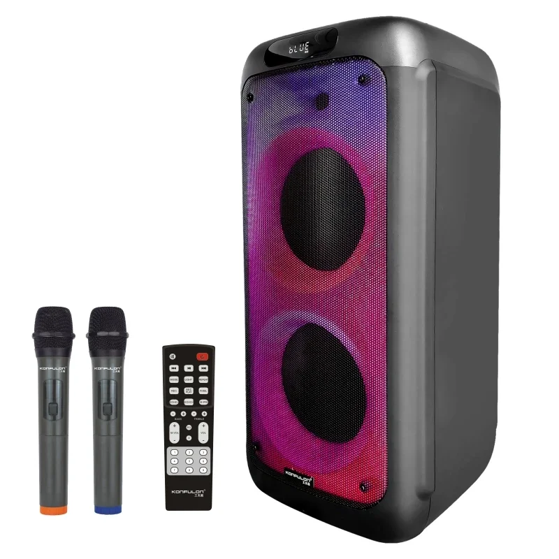 

Konfulon 2024 New Products 100W Super Bass Outdoor Stage Party Dj Karaoke Remote Control Wireless High Power Subwoofer Speaker