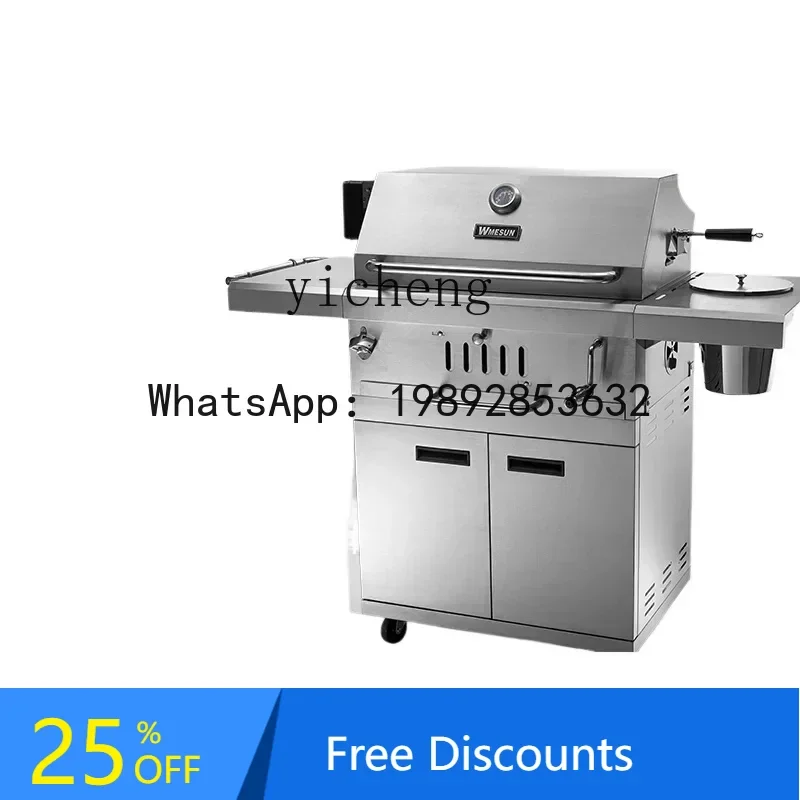 A1 BBQ Grill Outdoor Korean Villa Stainless Steel Thickened Large Charcoal BBQ Grill
