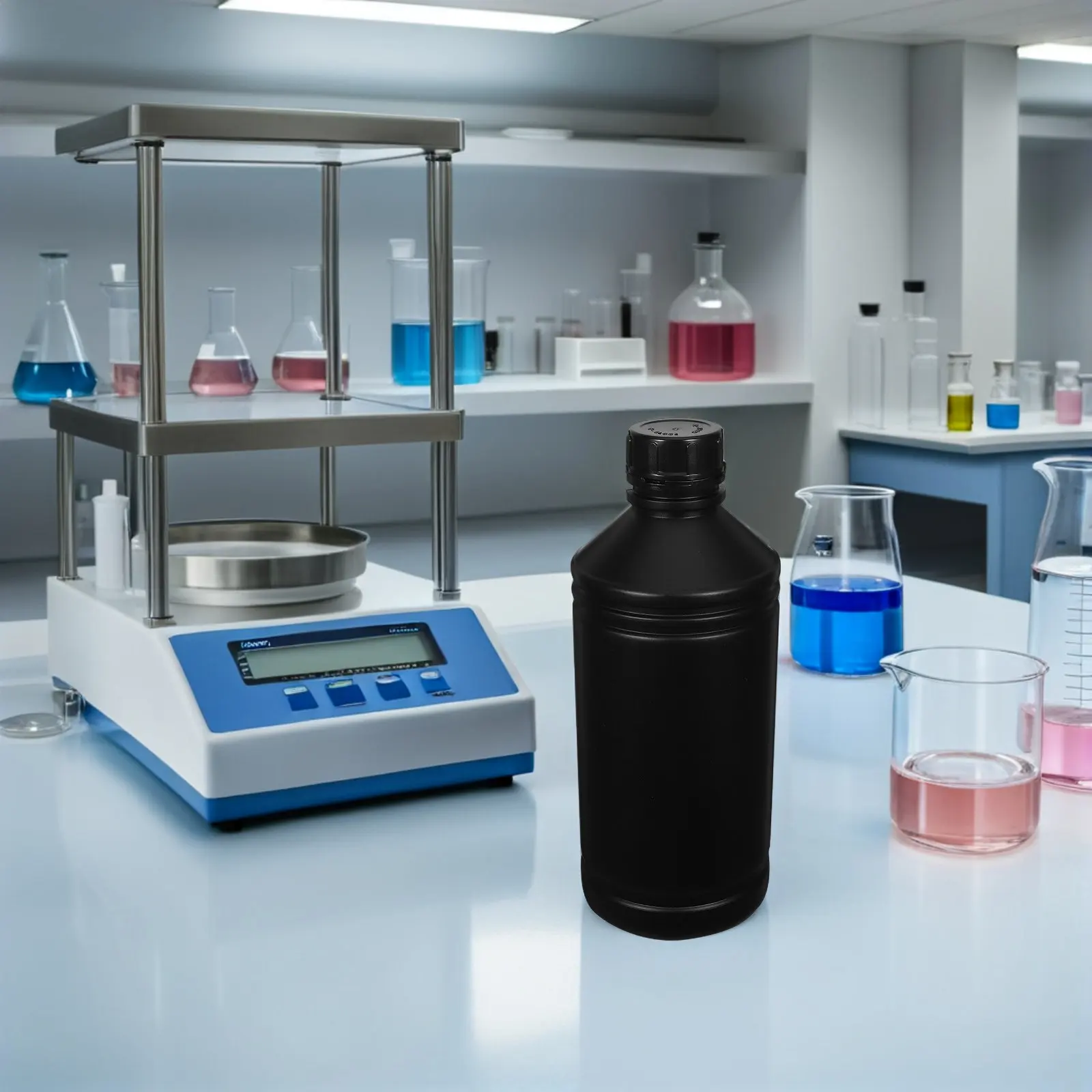 

8Pcs Hdpe Chemical Storage Bottles Black Opaque Leakproof Seal Caps for Lab Reagent Storage Lightblocking Sample Liquid
