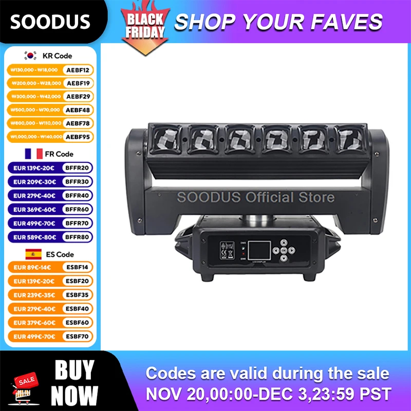 

Светодиодный светильник 6 шт. 40 Вт RGB Beam Eye Двусторонняя движущаяся головка DMX512 Светодиодные стробоскопы для Dj Disco Party Сценический эффект Шоу Концерт