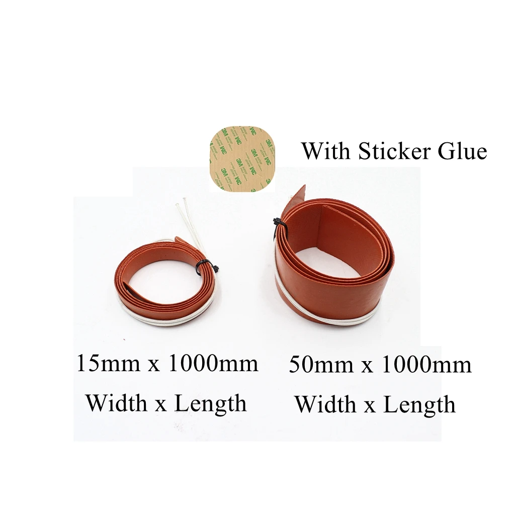 Silicone Rubber Heating Belt Heater Band Oil Engine Tank Mat Plate Strip Pad Sheet Flexible Waterproof 3D Printer Glue Sticker