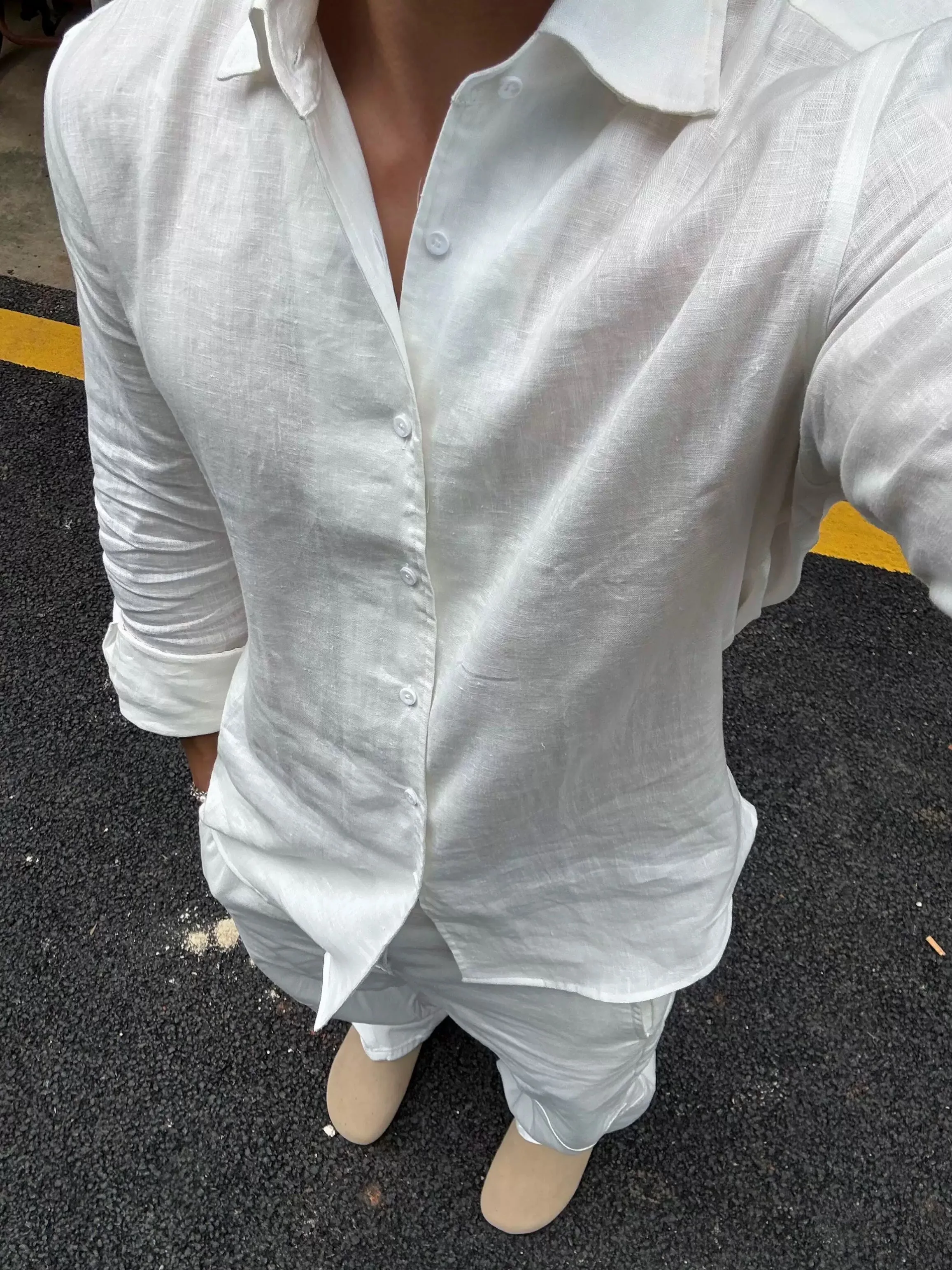 

Minimalist Linen Long Sleeve Shirt Men's Casual Thin Outerwear Lazy Loose Feelings Leisure Open Cardigan Shirt Summer Collection