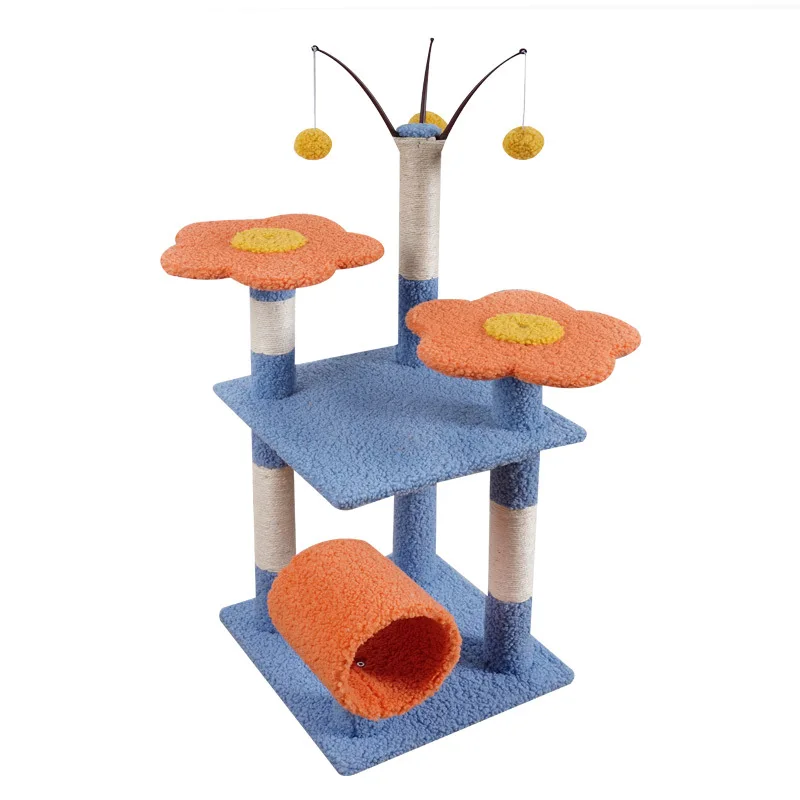 Flower Cat Tree Cute Pink Cat Climbing Tree High Quality Colorful Cat Tower