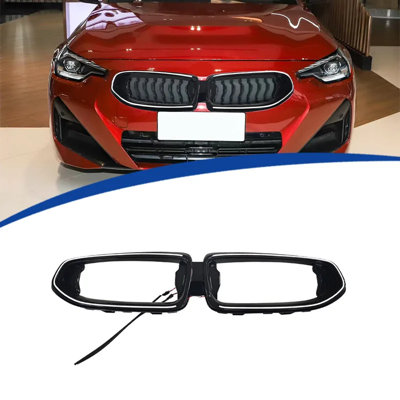 LED Light Front Grille PC Material For BMW 2 Series 2 Door G42 2021-2026, Direct Replacement Installation