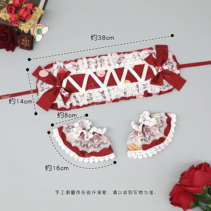 Bella Bowknot Sweet Lolita Fiore di pizzo Cerchietto per capelli Anime Cameriera Cosplay Fascia Copricapo Accessorio fatto a mano all'ingrosso