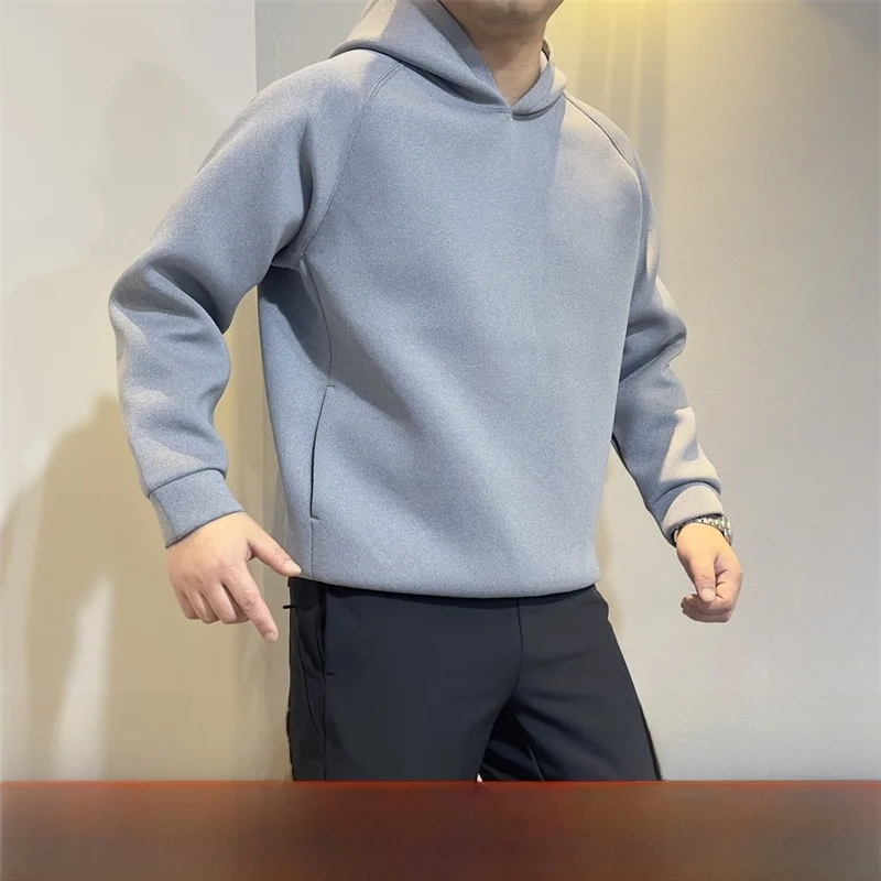 OZ Sle فضفاضة تناسب الرجال هوديي طبقة الهواء النسيج الربيع عارضة اللون البلوز الحديثة Sle زوجين الملابس #1