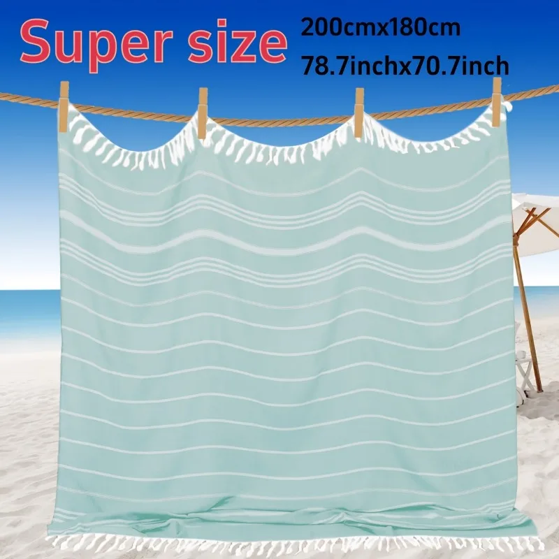Giant Turkish Beach Towel Blanket Extra Large Bohemian Quick Drying Soft Thin Compact Sand Resistant for Women Men Adults