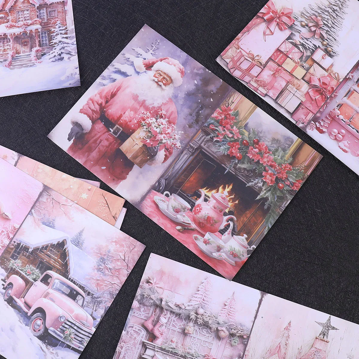 8 أوراق/حزمة عيد الميلاد A5 ورق منقوش من جانب واحد، ألبومات DIY، سجل القصاصات، ورق خلفية مزخرف لصنع البطاقات