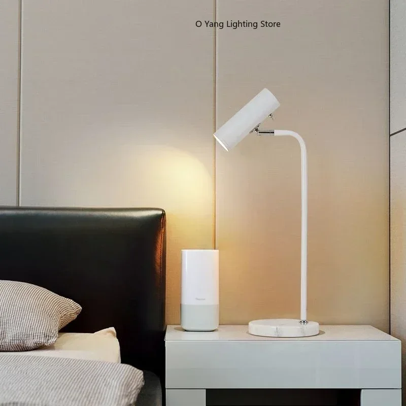 السرير غرفة نوم غرفة المعيشة مصباح الدراسة الشمال الحد الأدنى القراءة مصباح طاولة رخامية للمنزل مكتب الإعداد ضوء ثلاثي الألوان