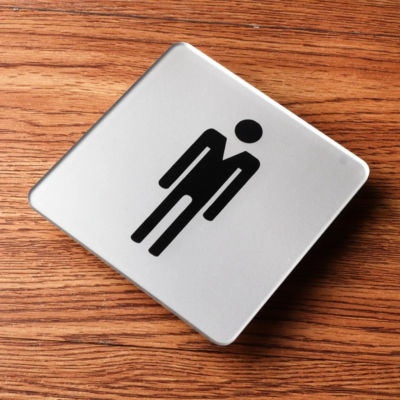 Restroom Signage Men and Women Toilet Signage WC Be Careful of Slippery Bathroom Squatting Toilet Sitting Prompt Signage