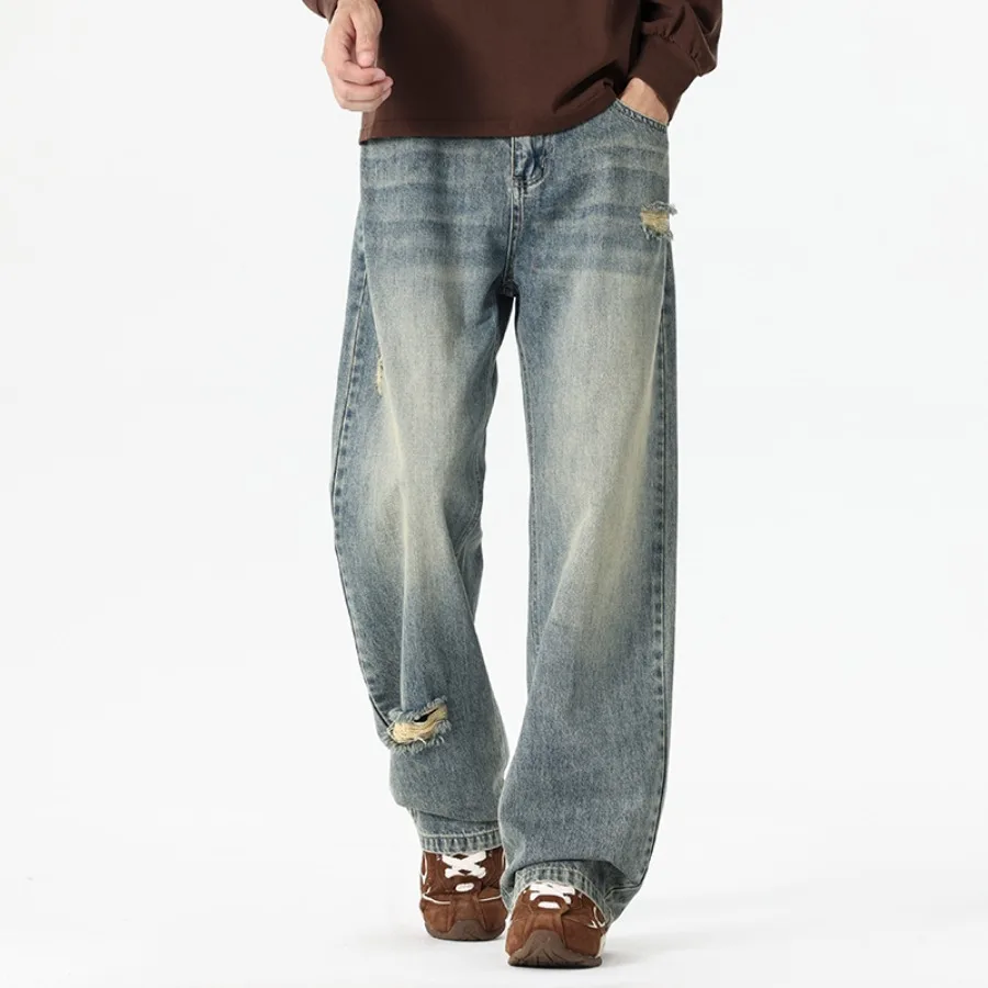 2026 Fall/Winter Denim Jeans Trend Loose-Fit Straight Leg Casual Multi-Purpose Long Pants