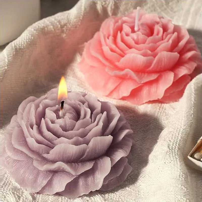 1 Pack Peony Flower Scented Candle, Suitable for Holiday Wedding Parties, Indoor Use, Bedroom and Restaurant Decoration