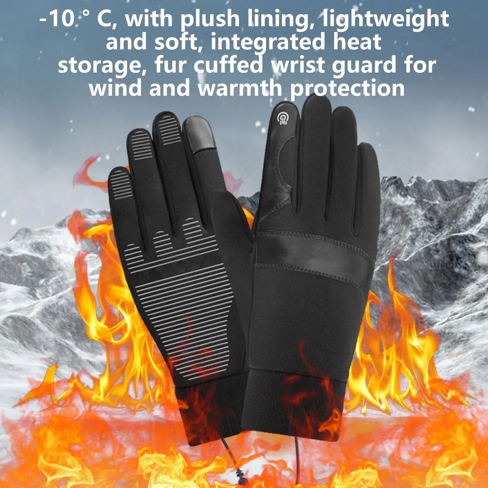 

USB Heated Gloves 3 Adjustable Settings Touchscreen Cold Weather Hand Warmer For Riding Skiing Camping Motorcycling Gardeners