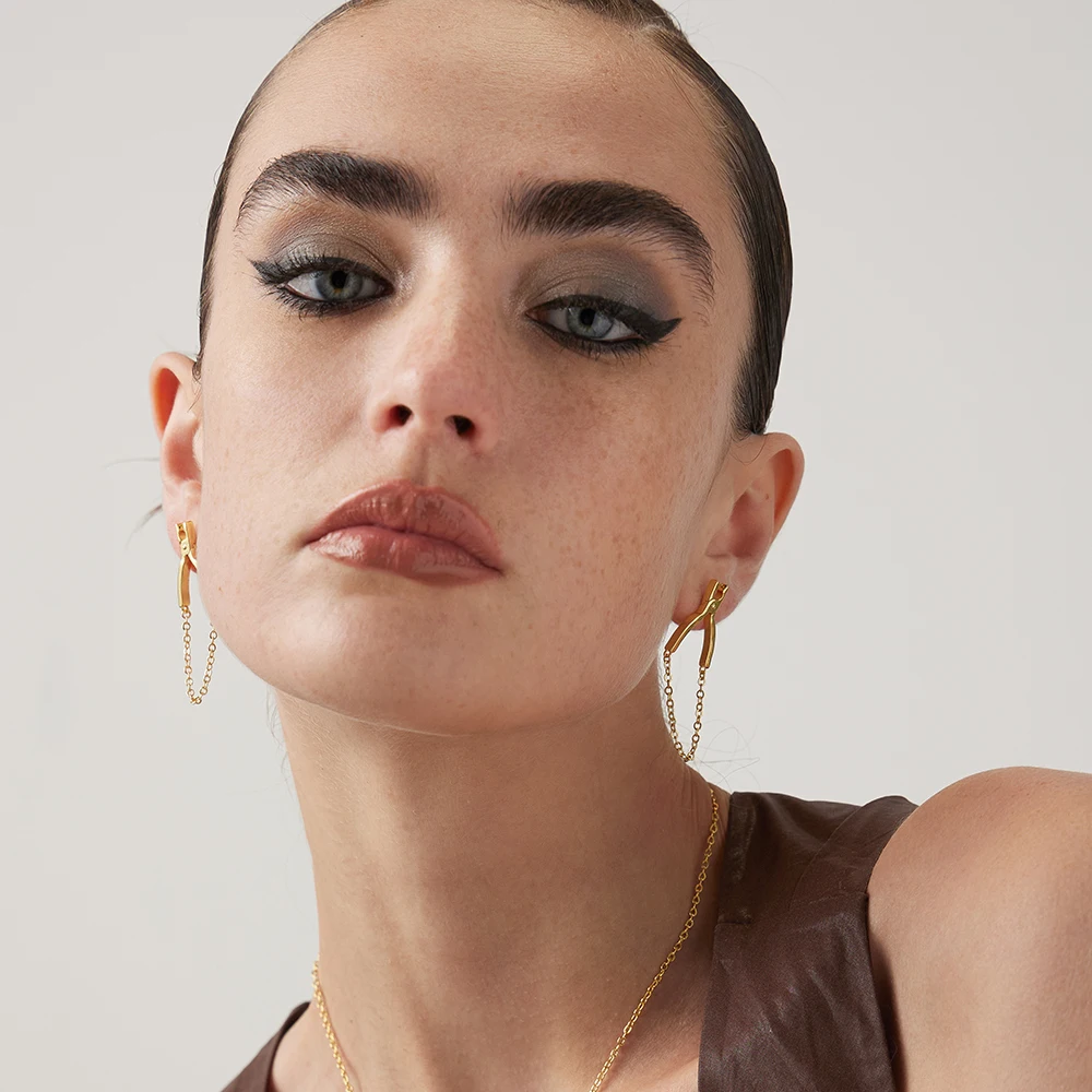 

ENFASHION Hiphop Pliers Earrings For Women Aretes De Mujer 18K Gold Color Earring Fashion Jewlery Gift Anniversary E221384