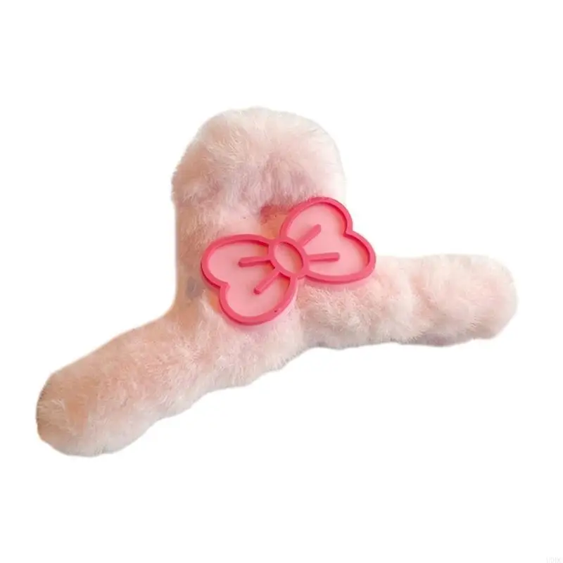 نجمة خماسية وردية اللون من القطيفة لاصطياد الشعر على شكل نجمة Bowknot للفتيات Y166 #4