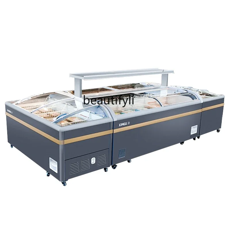 

Commercial Display Cabinet Refrigerated Frozen Supermarket Store Horizontal Combination Freezer 709BYE