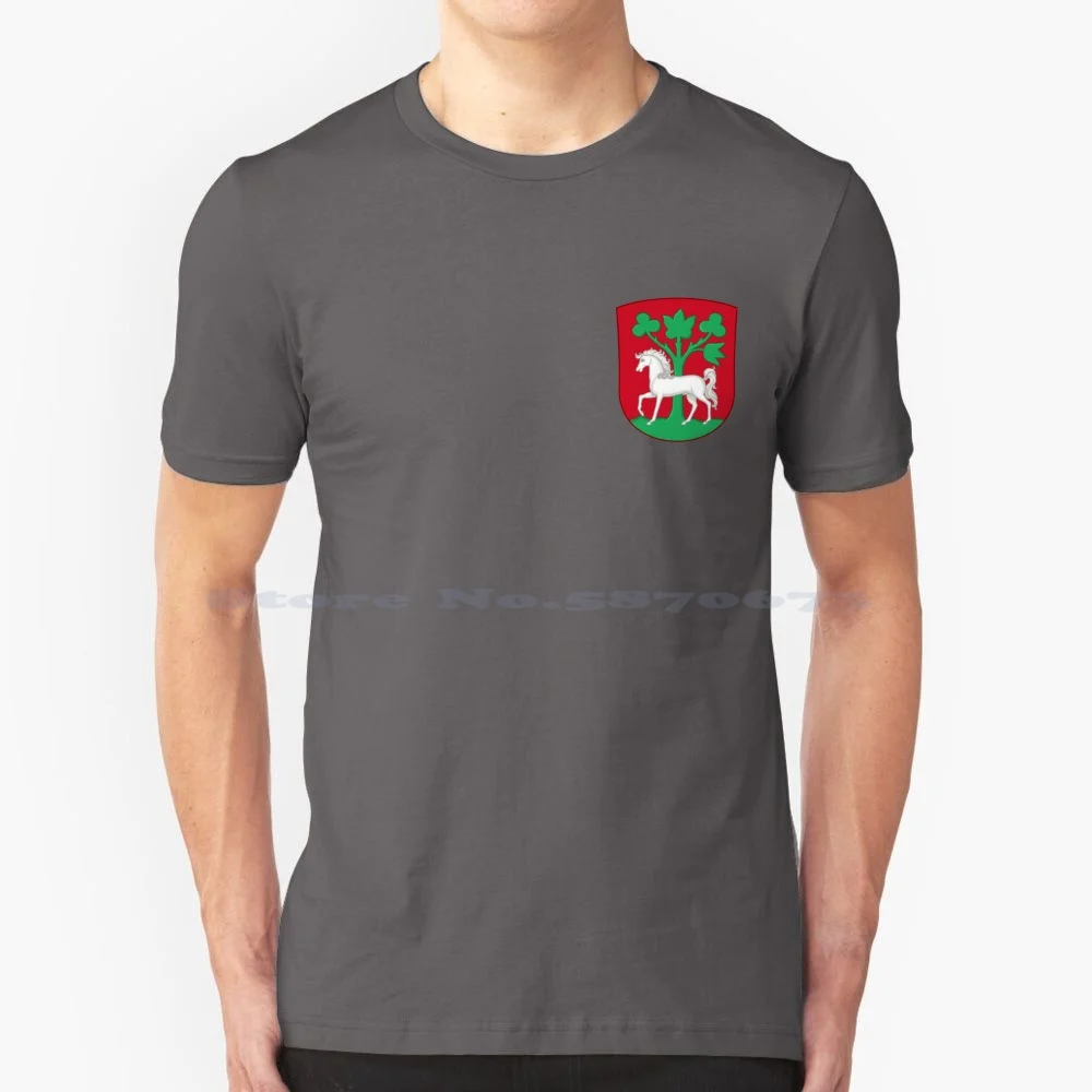 Coat Of Arms Of Horsens , Denmark T Shirt 100% Cotton Tee White Horse Dk Danish Town Jutish Jutlander Coat Of Arms Of Horsens