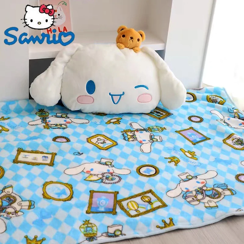 

Новинка Sanrio Melody Kuromi плюшевая кукольная подушка коврик 2 в 1 мягкая подушка одеяло полакко корикоричная подушка для кондиционирования воздуха Рождество