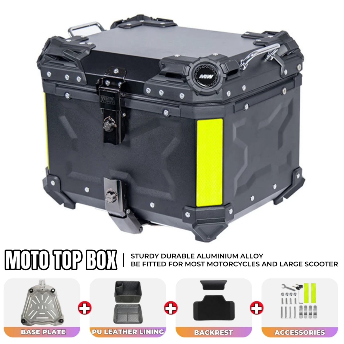 Motorrad Kofferraum Top Box Aluminium Universal Motorrad Heck kasten Motorrad Helm Box Reise