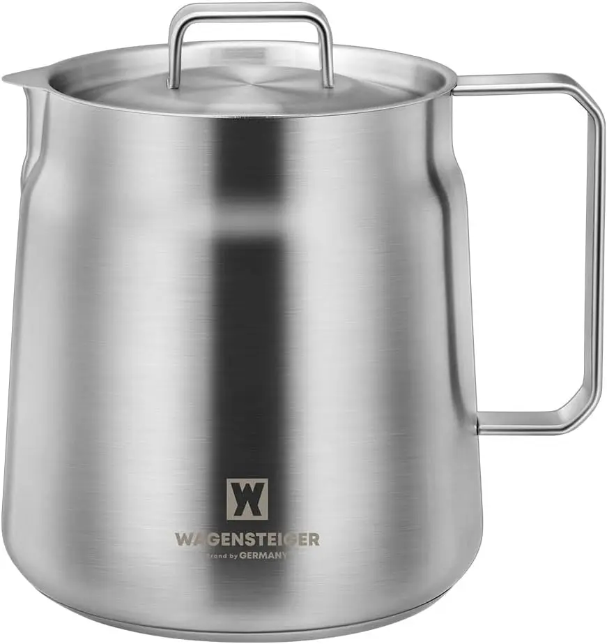 

Stainless Steel Classic Tea Kettle 2.1 Quarts / 2 Liters, Multi-purpose Cooking Pot, Mini Milk Pan, Butter Warmer, On-the-go Sau