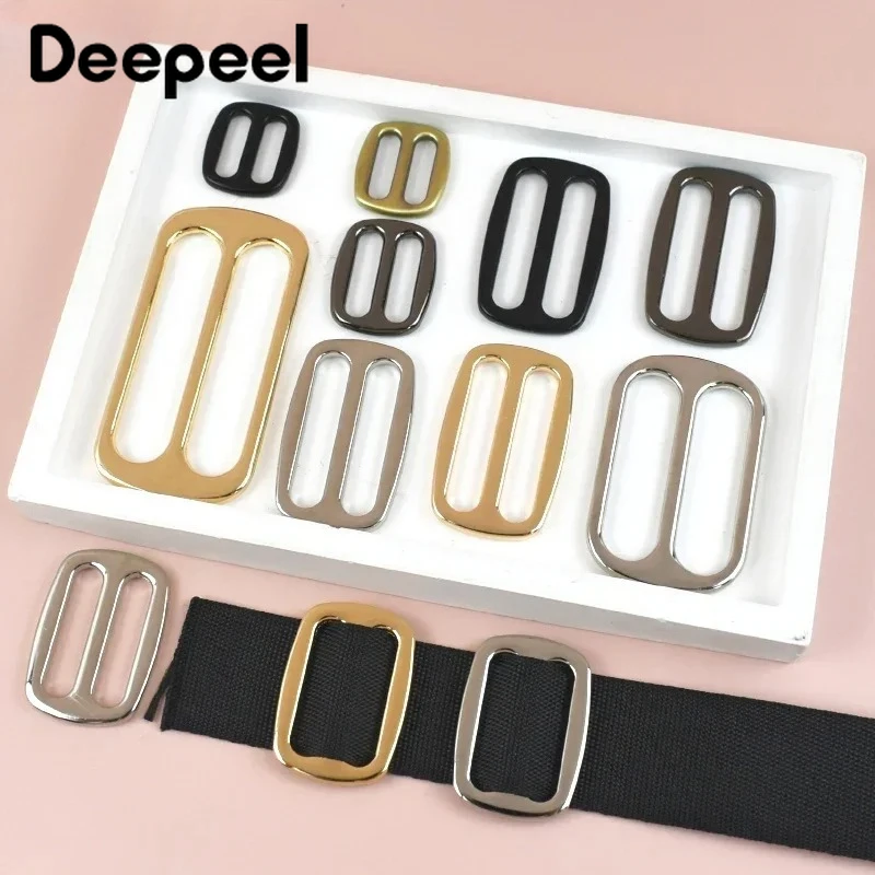 10Pcs 12-50mm Metal Tri-Glide Slider Buckles Backpack Adjust Ring Clasp Webbing Straps Belt Sling Loops Hook DIY Bag Accessories