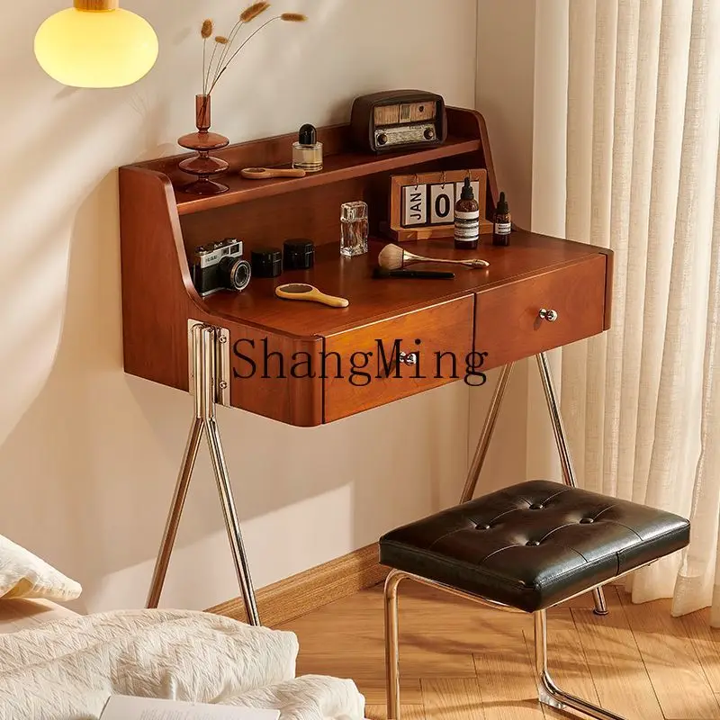 

FG medieval style solid wood dresser medieval bedroom makeup table retro small apartment storage makeup table