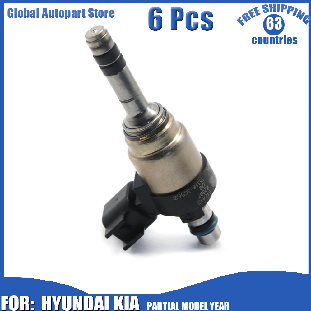 ​Auto 6Pcs Fuel Injectors 35310-3C560 For Hyundai  Azera 2014-2017 Santa Fe 2014-2019 For Kia Cadenza K900 Sedona 2015 2018