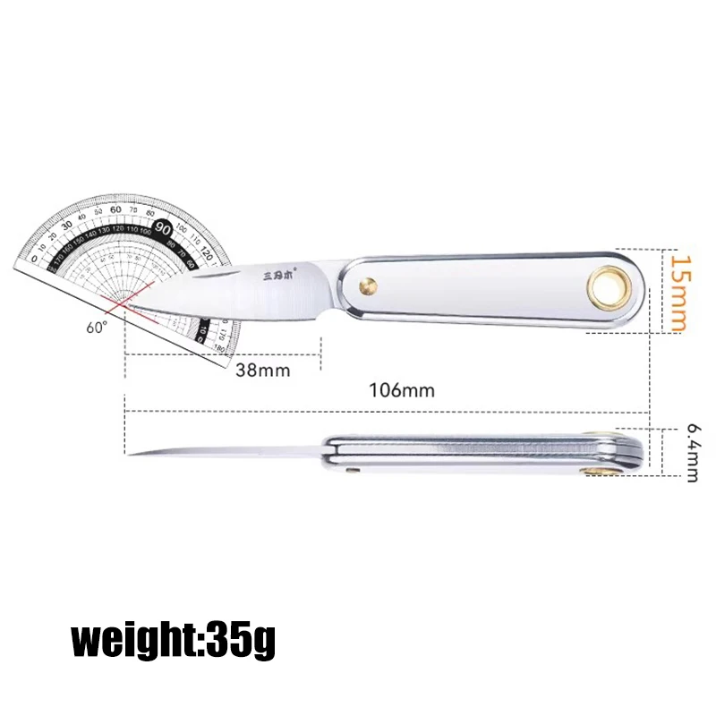 325S Fruit Knife 420 Stainless Steel Handle Folding Knife 4Cr15N Steel Blade EDC Portable Pocket Knife Keychain Handy Tool Ms.