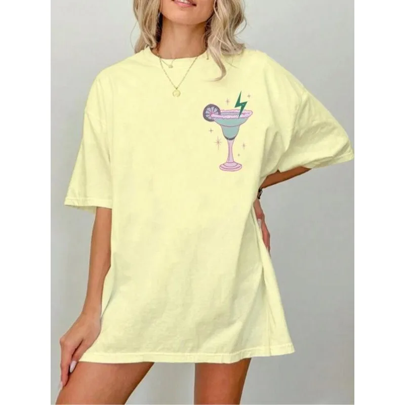 

Женская повседневная свободная пляжная футболка больших размеров 1XL-5XL с буквенным принтом, женский свободный и удобный топ с двусторонним принтом