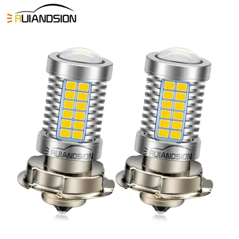 Ruiandsion 2 pièces BA20S P26S moto lumière LED AC 6V non polaire phare avant antibrouillard 10-50V pour Scooter UTV ampoule blanc jaune