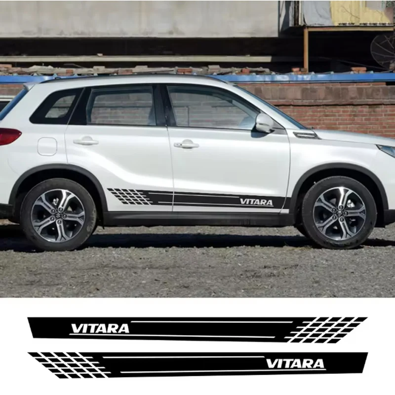 

2 шт. наклеек на боковые двери автомобиля для Suzuki Vitara, аксессуары для тюнинга JLX, внедорожные полосы, виниловые пленки для стайлинга, защитные наклейки