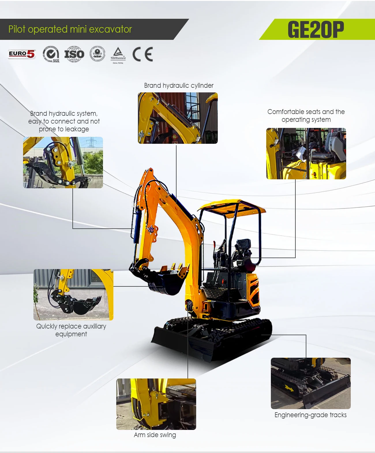 Maßgefertigter Mini-Bagger 3 Tonnen EPA-Zertifiziert Kleiner Bagger für Bauarbeiten Fabrik Bestseller – Detail 23